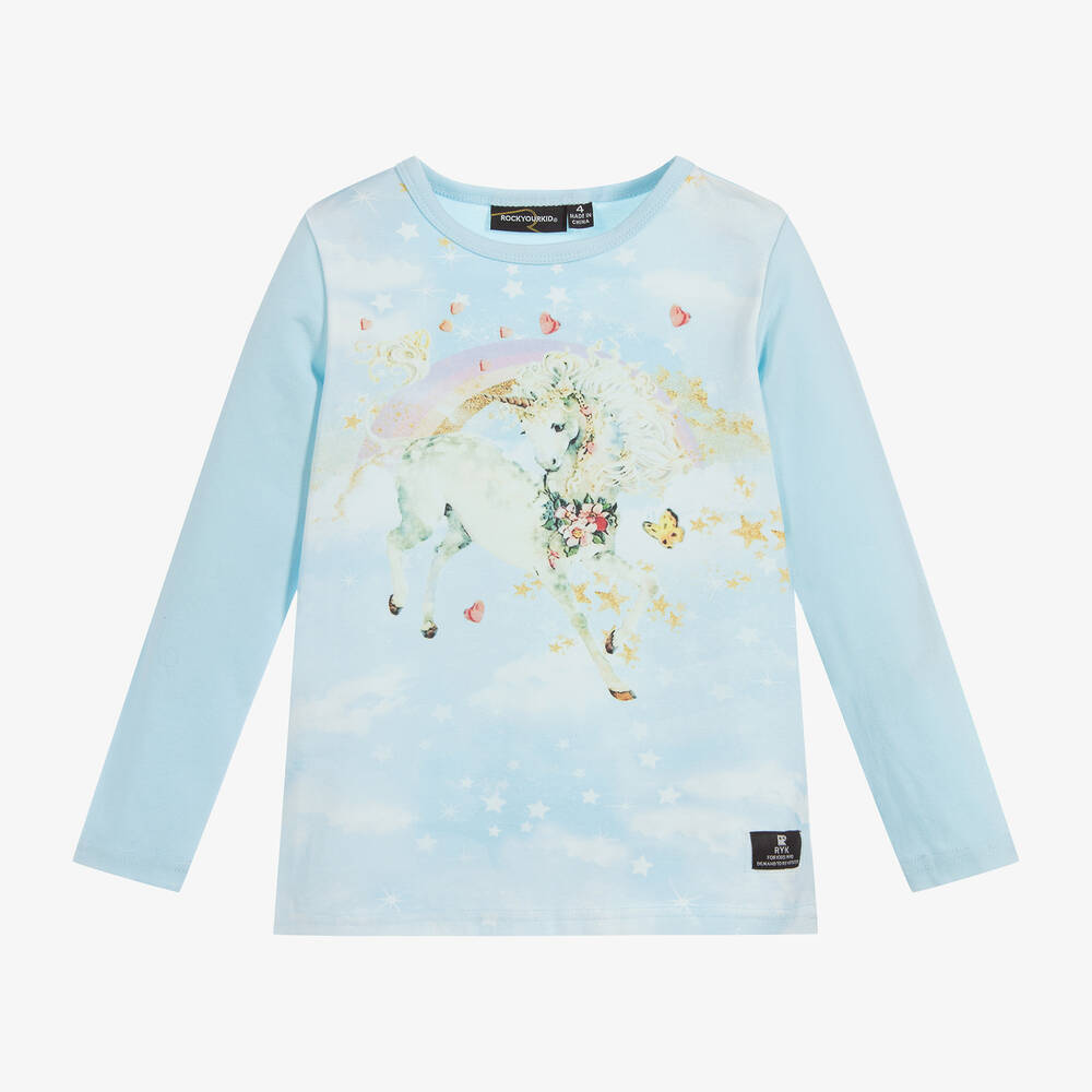 Rock Your Baby-Girls Blue Cotton Top | Childrensalon Outlet