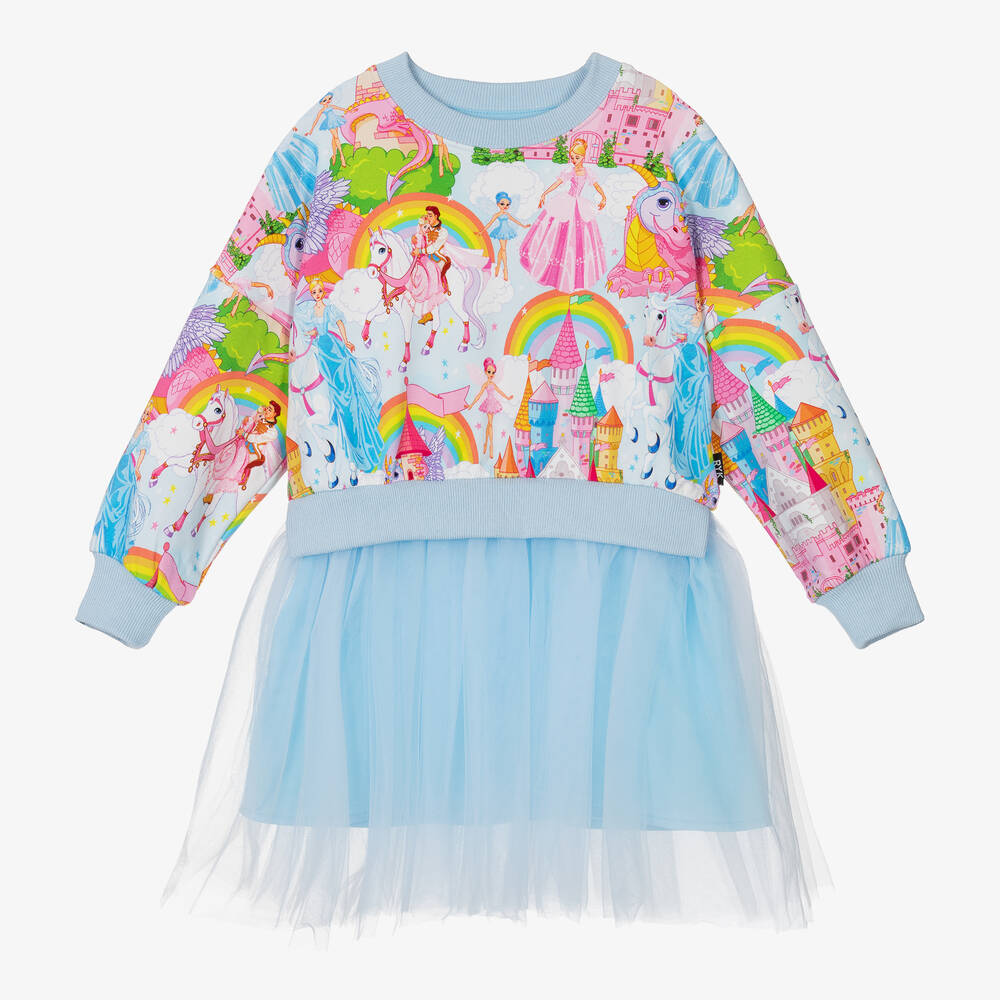 Rock Your Baby - Robe bleue en coton et tulle fille | Childrensalon