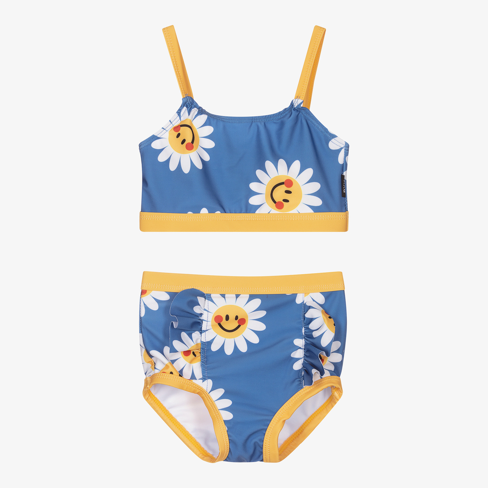 Rock Your Baby - Girls Blue Daisy Bikini | Childrensalon