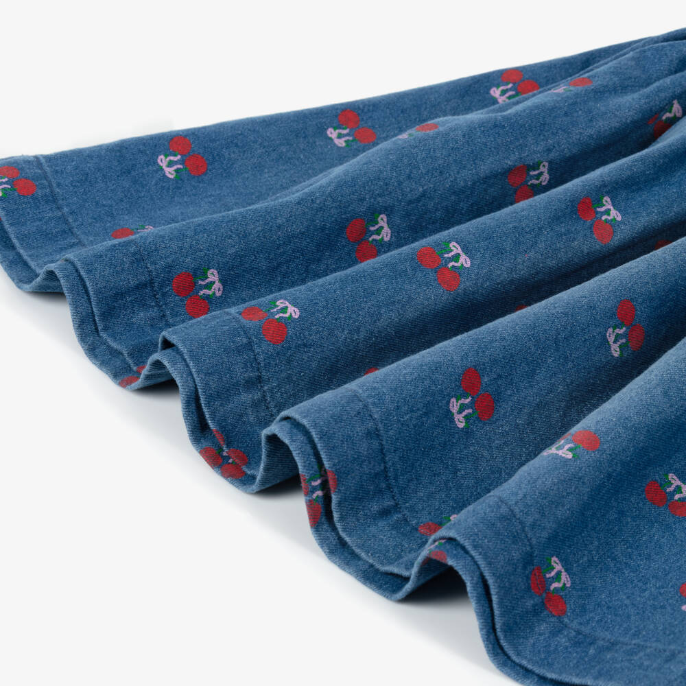 Rock Your Baby-Girls Blue Denim Dress with Cherry Print | Childrensalon Outlet