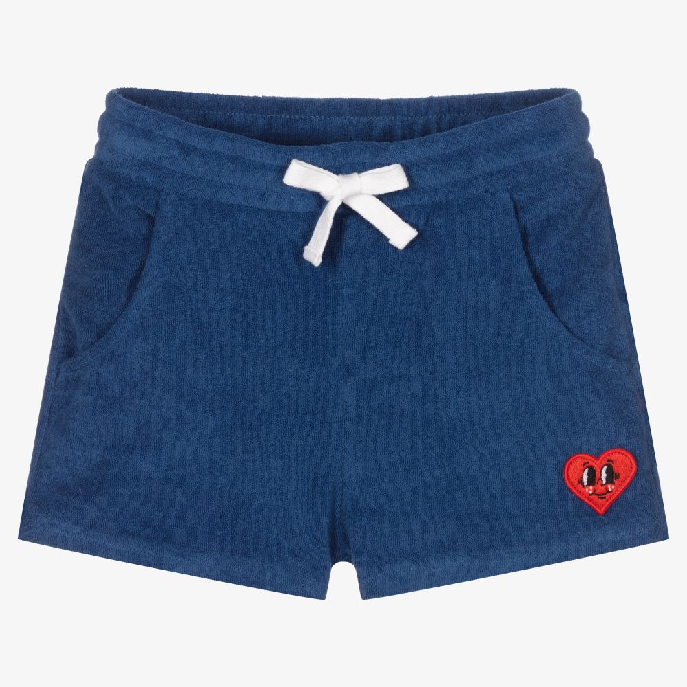 Rock Your Baby - Blaue Happy Hearts Shorts (M) | Childrensalon
