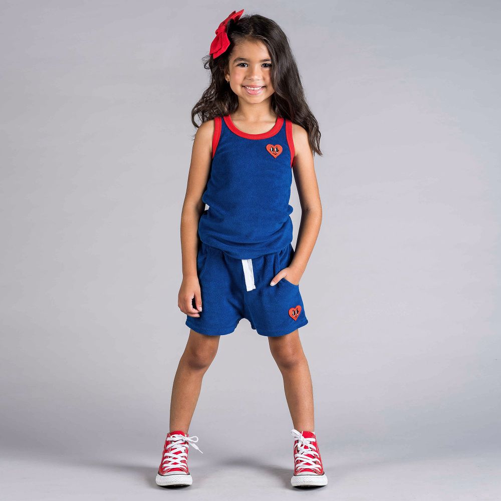 Rock Your Baby-Girls Blue Happy Hearts Shorts | Childrensalon Outlet