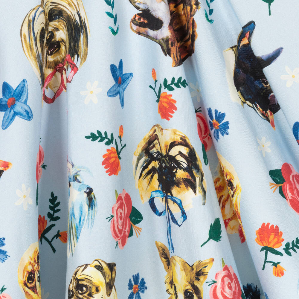 Rock Your Baby-Girls Blue Pups Cotton Dress | Childrensalon Outlet