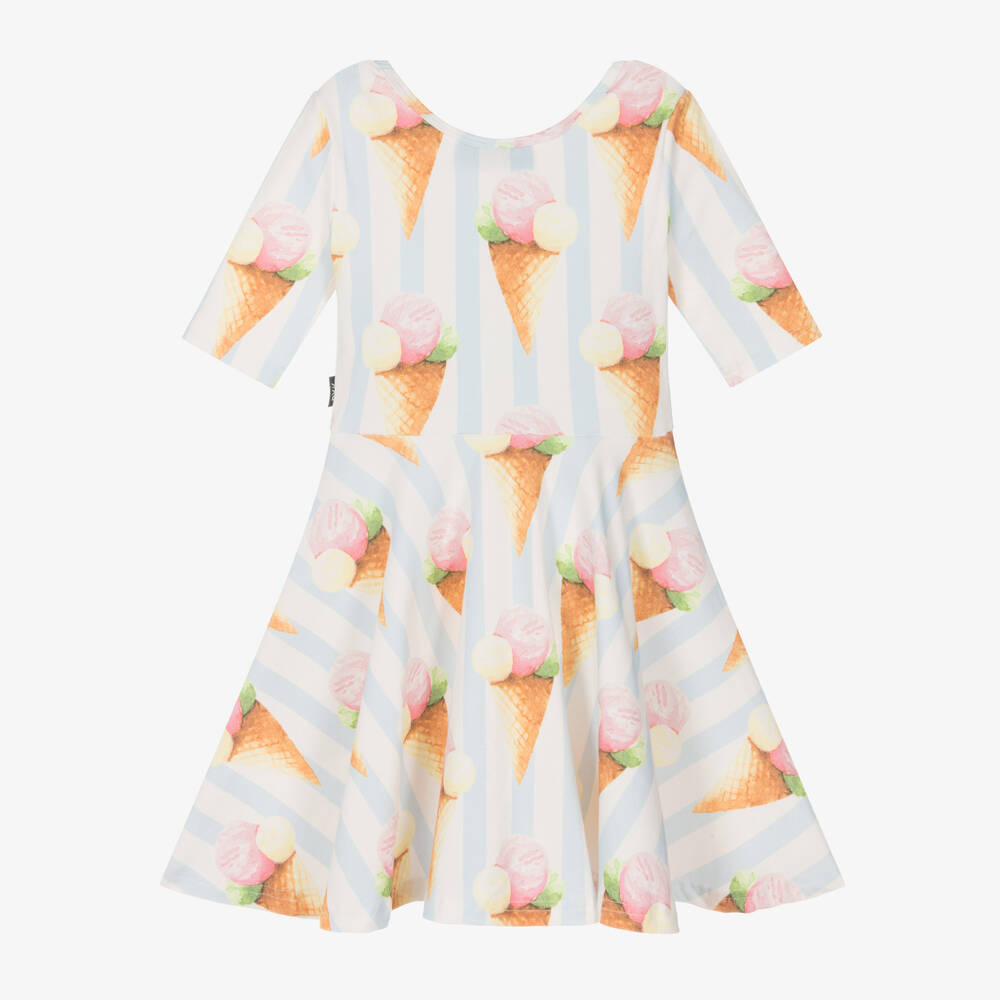 Rock Your Baby-Girls Blue Striped Cotton Ice Cream Dress | Childrensalon Outlet