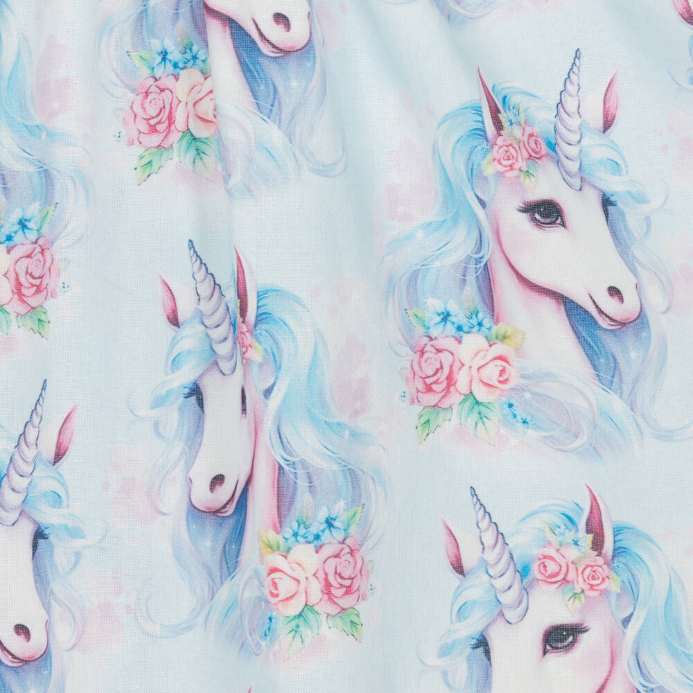Rock Your Baby - Girls Blue Unicorn Print Dress | Childrensalon Outlet