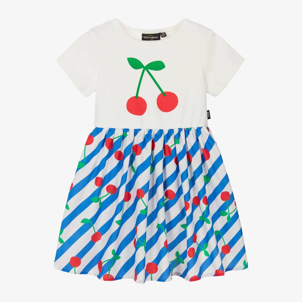 Rock Your Baby-Girls Cherry Striped Cotton Dress | Childrensalon Outlet