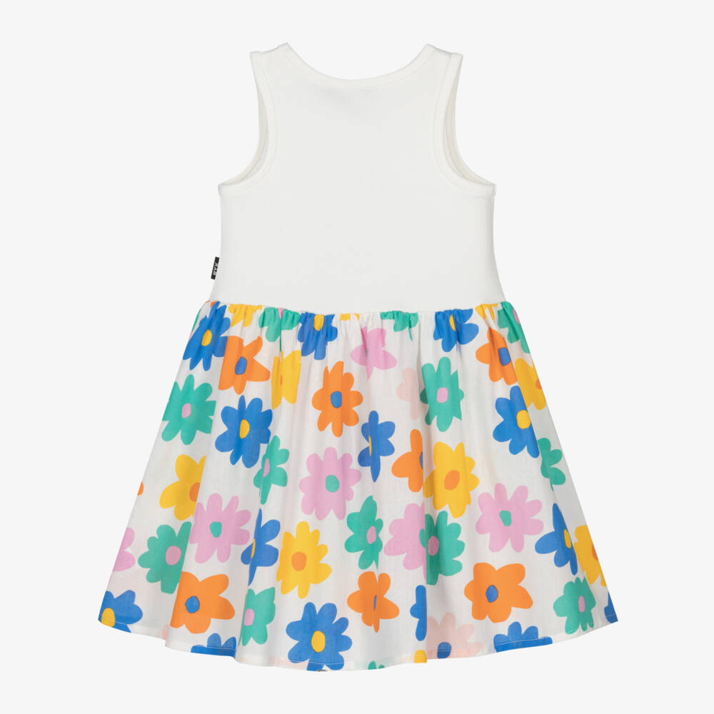 Rock Your Baby-فستان بطبعة ورود قطن لون أبيض | Childrensalon Outlet