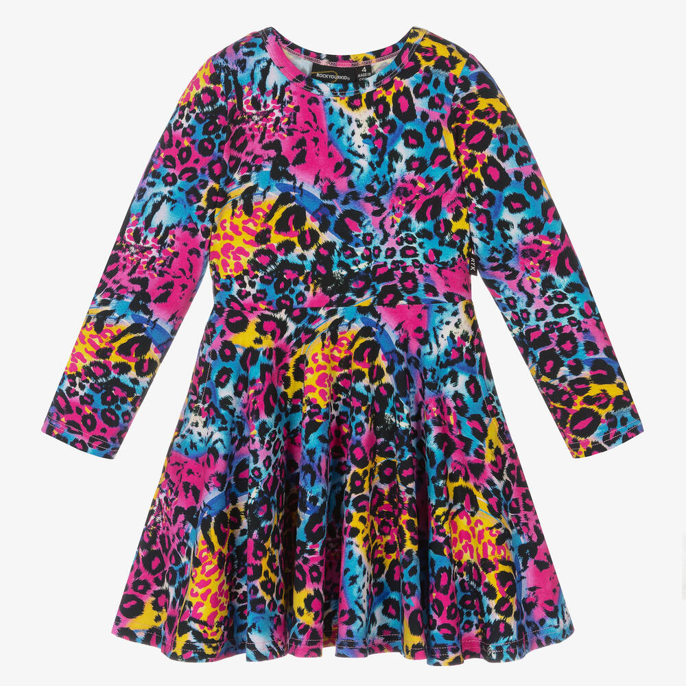 Rock Your Baby - Хлопковое платье с леопардовым принтом для девочек | Childrensalon