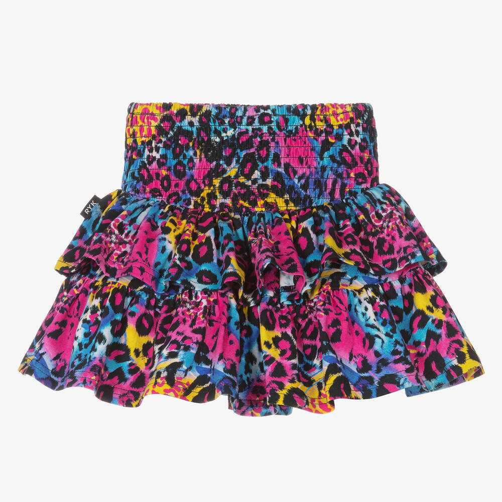 Rock Your Baby-تنورة قطن جيرسي بطبعة ملونة للبنات | Childrensalon Outlet