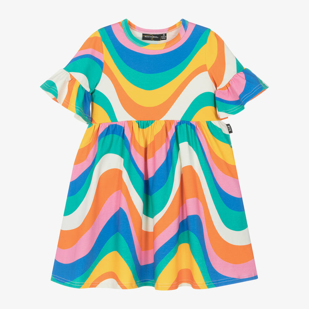 Rock Your Baby-Girls Cotton Rainbow Swirl Dress | Childrensalon Outlet