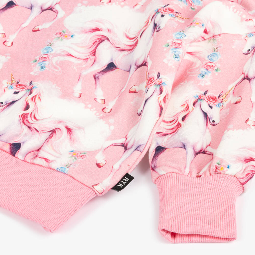 روك يور بيبي-سويتشيرت يونيكورن قطن لون زهري للبنات | Childrensalon Outlet