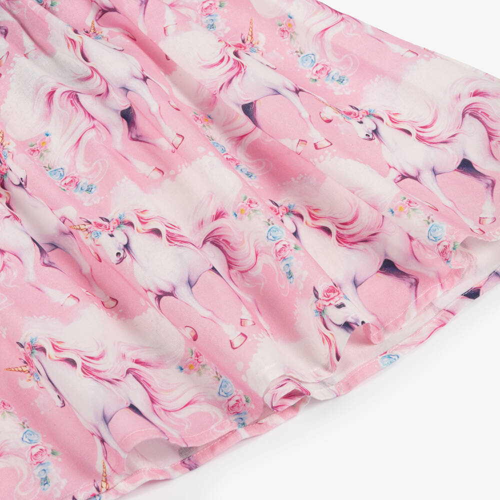 Rock Your Baby-فستان بطبعة يونيكورن قطن لون زهري | Childrensalon Outlet