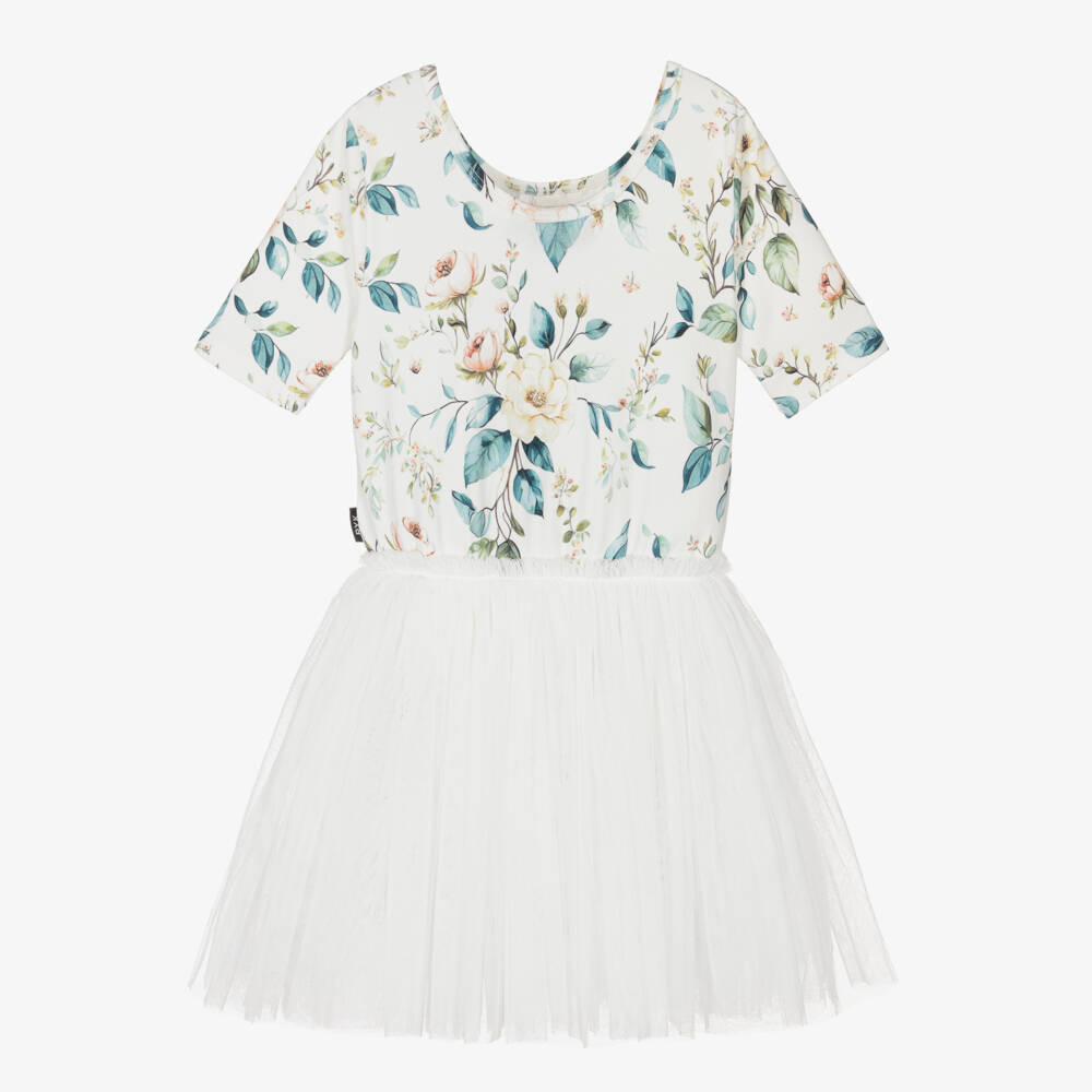 Rock Your Baby-Girls Cream Floral Tulle Gown | Childrensalon Outlet
