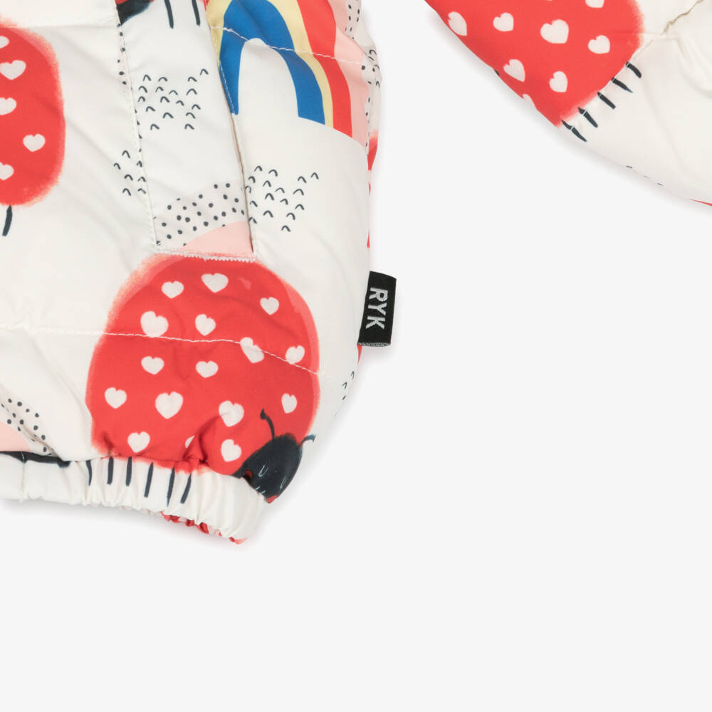 Rock Your Baby-Girls Cream & Scarlet Bug Puffer Jacket | Childrensalon Outlet