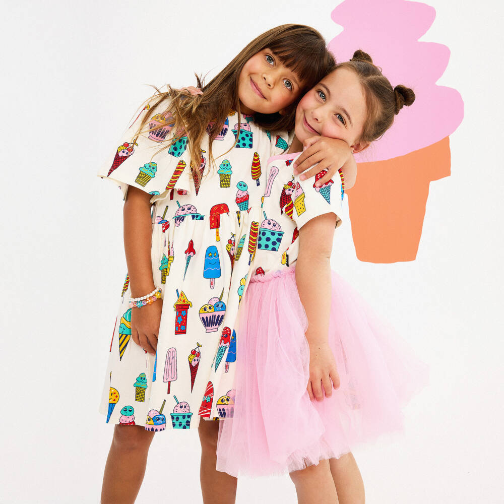 Rock Your Baby-Girls Creamy Cotton Ice Cream Frock | Childrensalon Outlet
