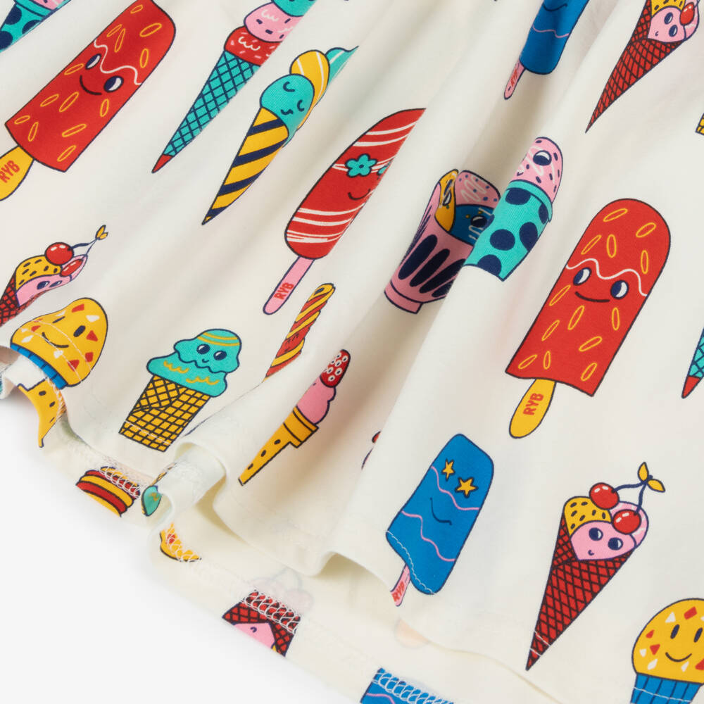 Rock Your Baby-Girls Creamy Cotton Ice Cream Frock | Childrensalon Outlet