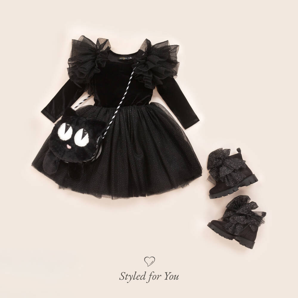 Rock Your Baby-Girls Elegant Black Velvet & Tulle Frock | Childrensalon Outlet
