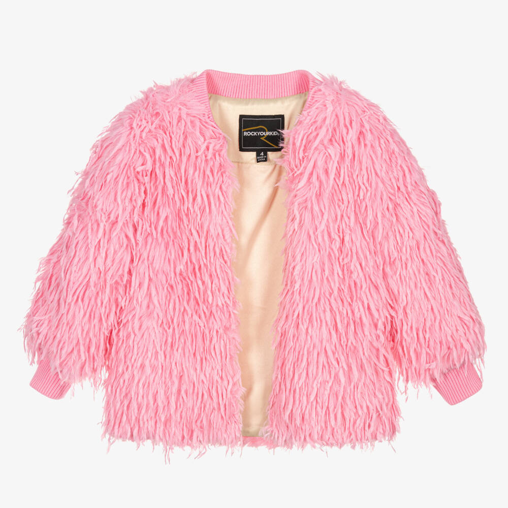 Rock Your Baby-Girls Faux Feather Pink Jacket | Childrensalon Outlet