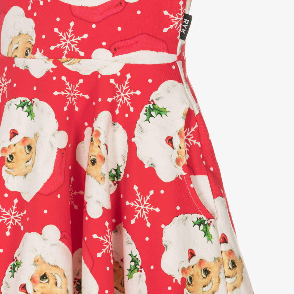 روك يور بيبي-فستان بطبعة سانتا قطن لون أحمر | Childrensalon Outlet