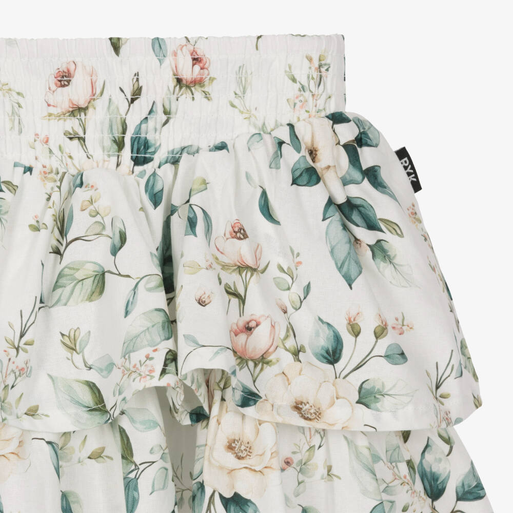 Rock Your Baby-Girls Floral Ivory Cotton Skirt | Childrensalon Outlet