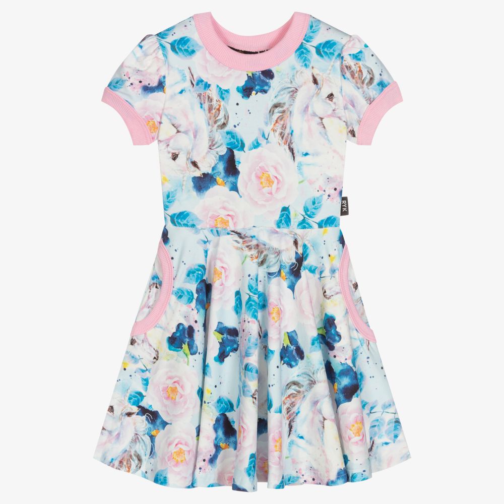 Rock Your Baby - Einhornkleid mit Blumen-Print (M) | Childrensalon