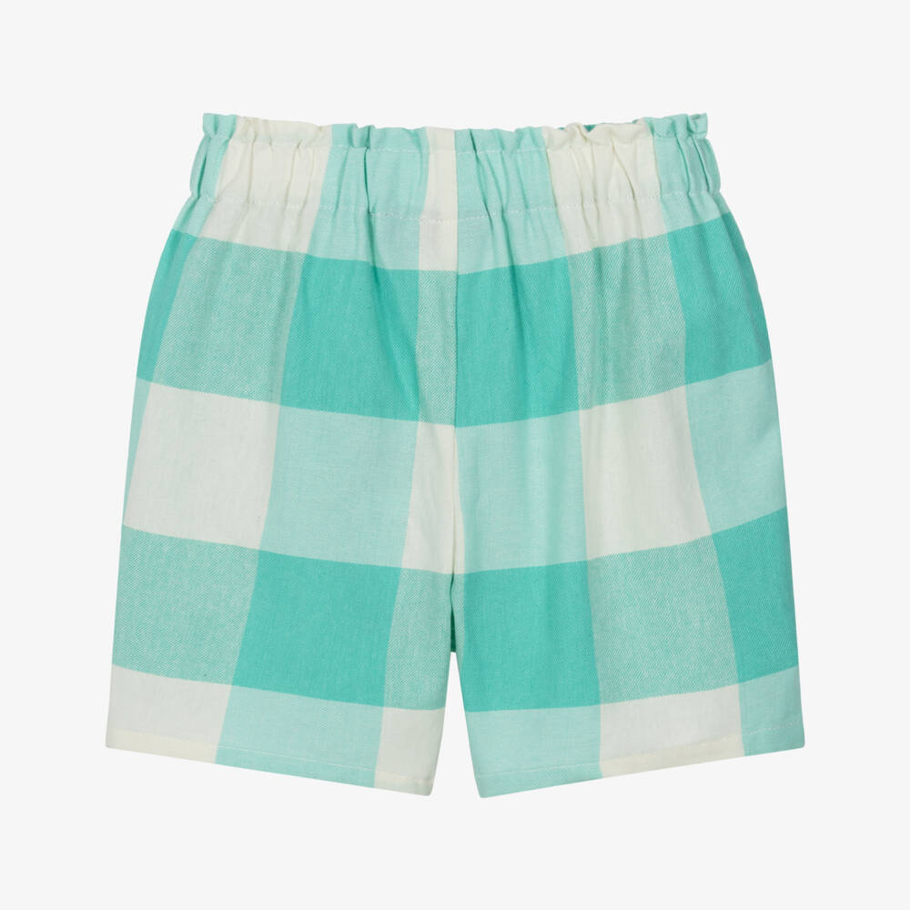 Rock Your Baby-Girls Gingham Cotton Shorts with Floral Embroidery | Childrensalon Outlet