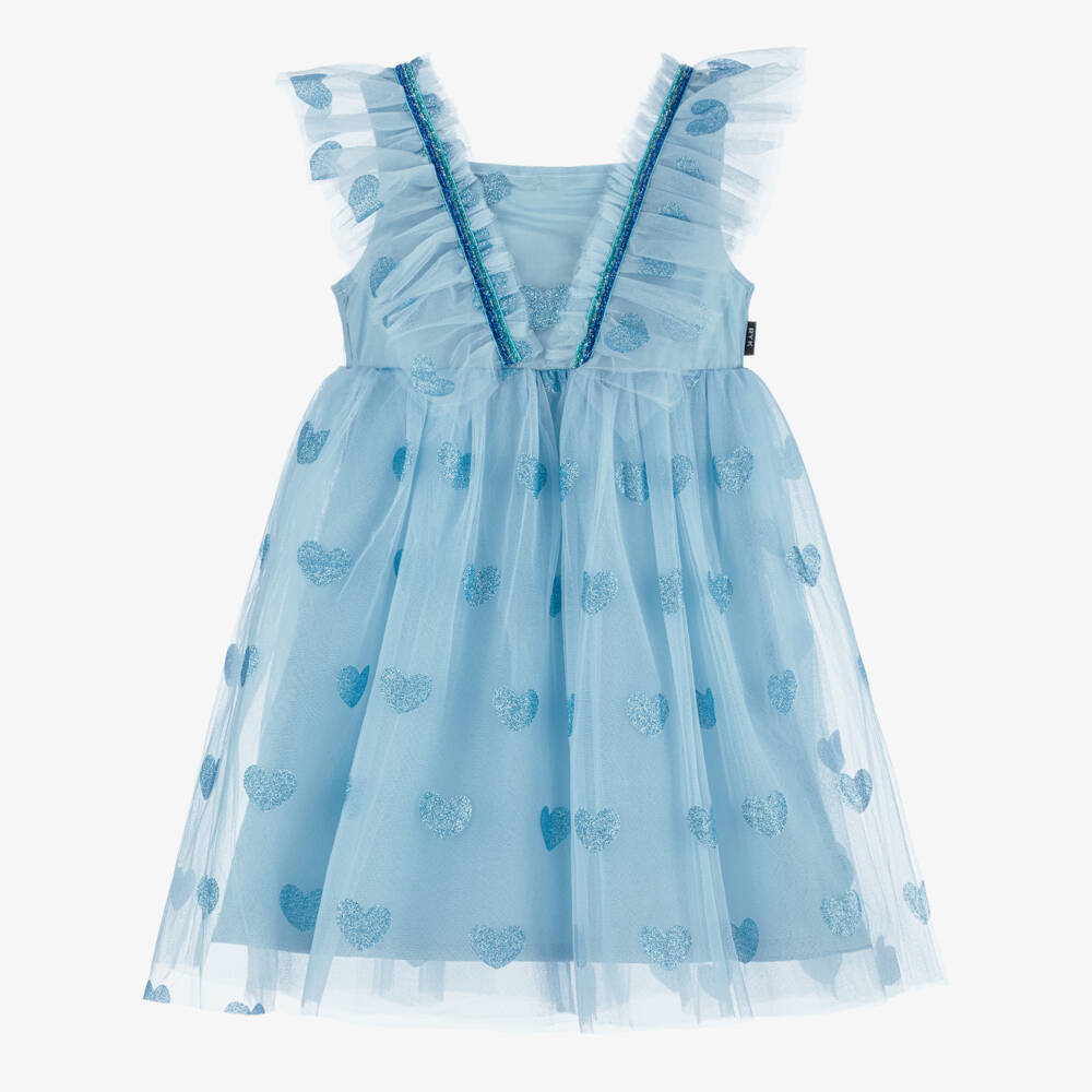 Rock Your Baby-Girls Glittery Blue Heart Dress | Childrensalon Outlet