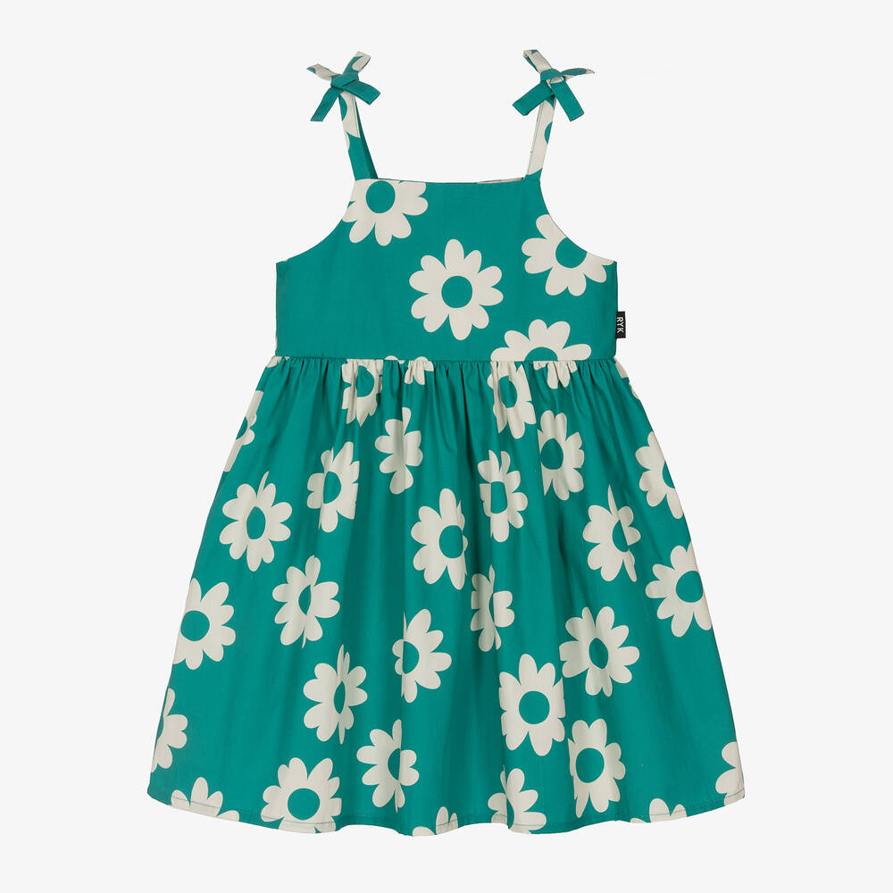 Rock Your Baby-Зеленое хлопковое платье с цветами | Childrensalon Outlet