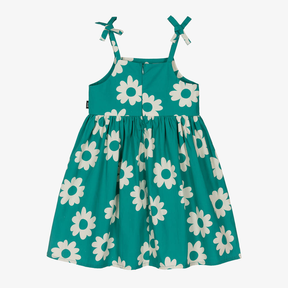 Rock Your Baby-فستان قطن لون أخضر بطبعة ورود | Childrensalon Outlet