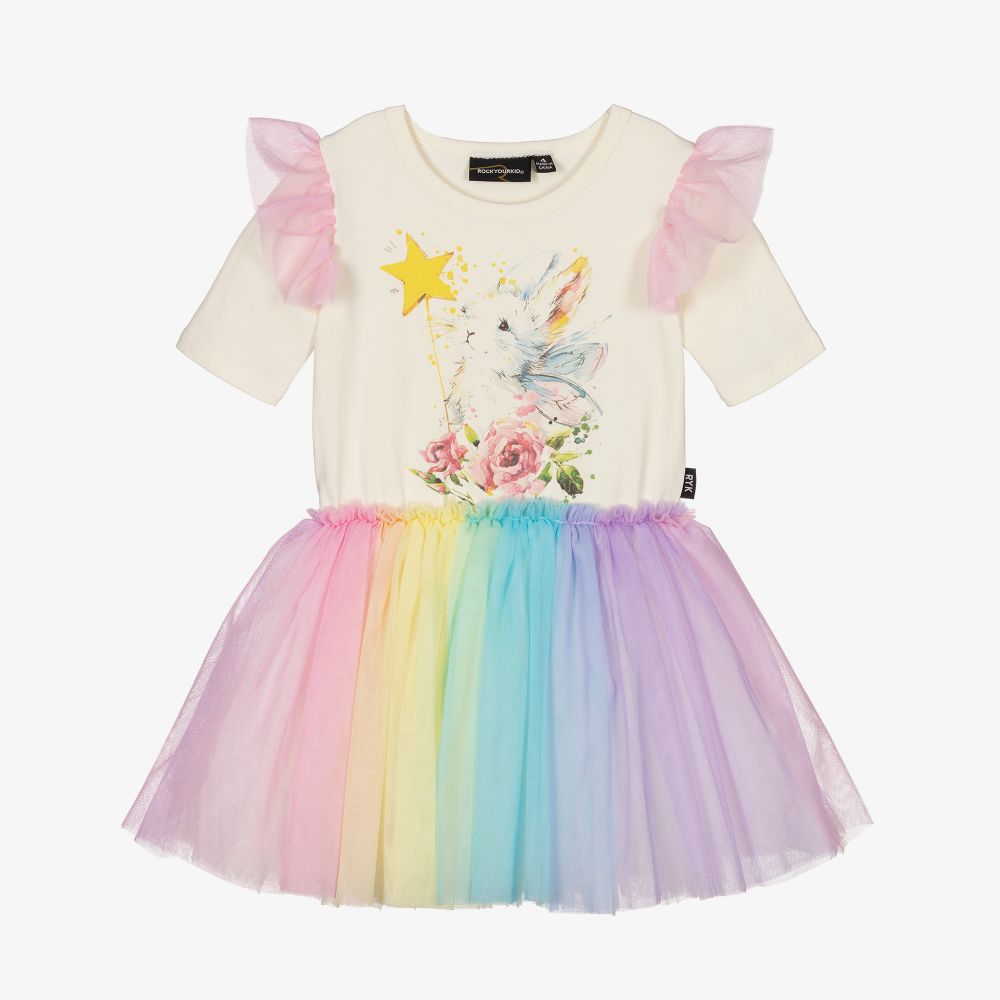 Rock Your Baby - Кремовое платье с кроликом-феей для девочек | Childrensalon
