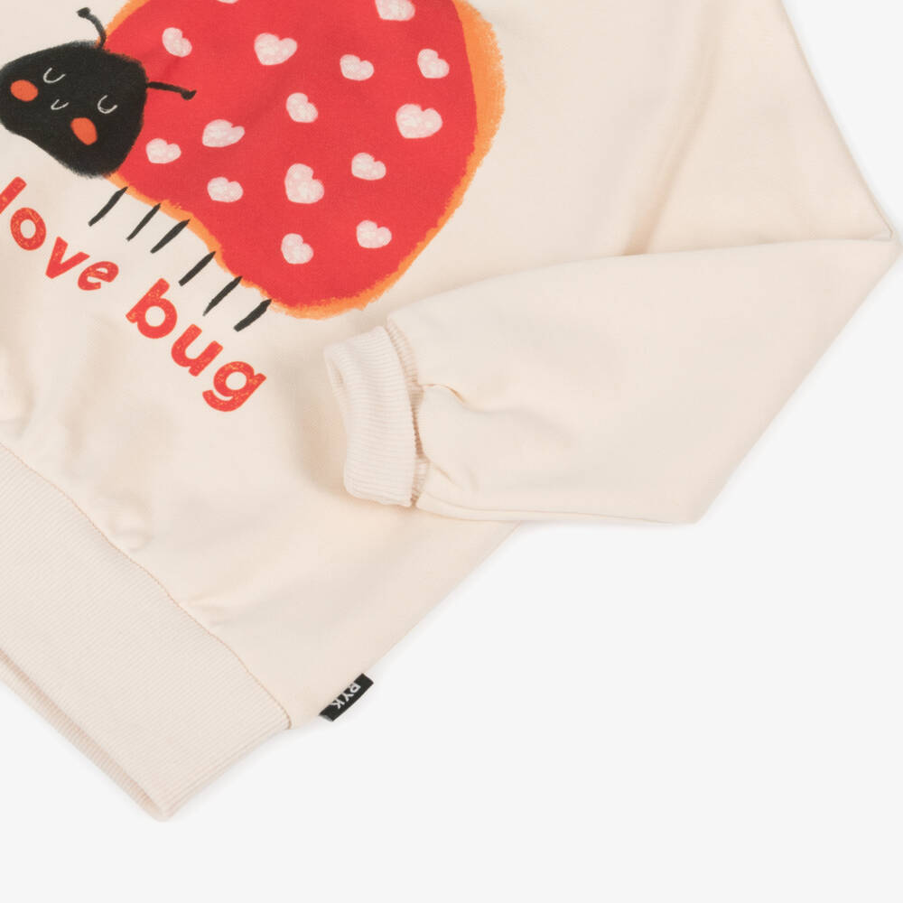 روك يور بيبي-سويتشيرت قطن لون عاجي للبنات | Childrensalon Outlet