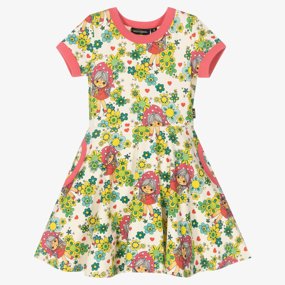 Rock Your Baby - Кремовое хлопковое платье Dolly для девочек | Childrensalon