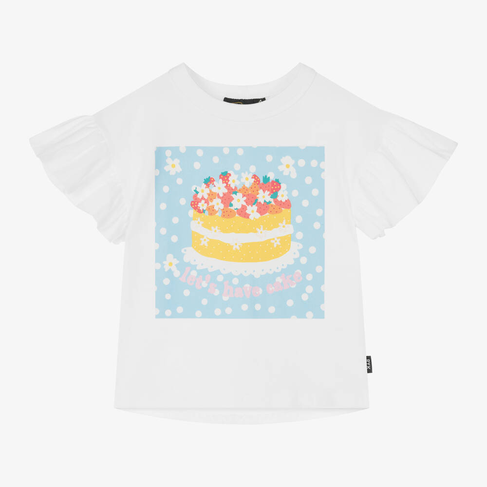 Rock Your Baby-Girls Ivory Cotton Let's Have Cake T-Shirt | Childrensalon Outlet
