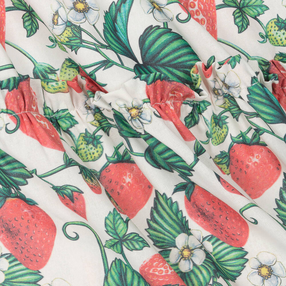 Rock Your Baby-Girls Ivory Cotton Maletto Strawberry Dress | Childrensalon Outlet