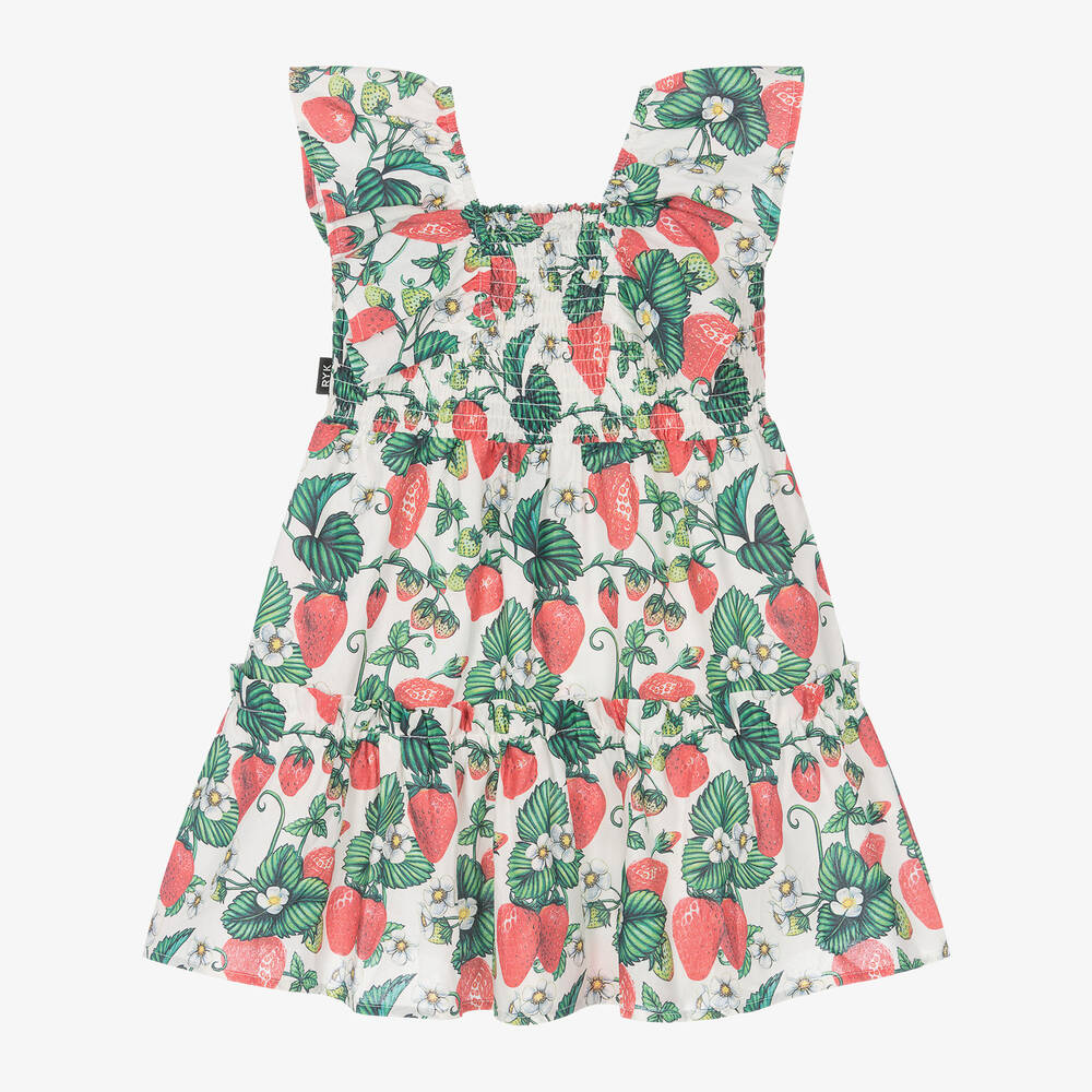 Rock Your Baby-Girls Ivory Cotton Maletto Strawberry Dress | Childrensalon Outlet