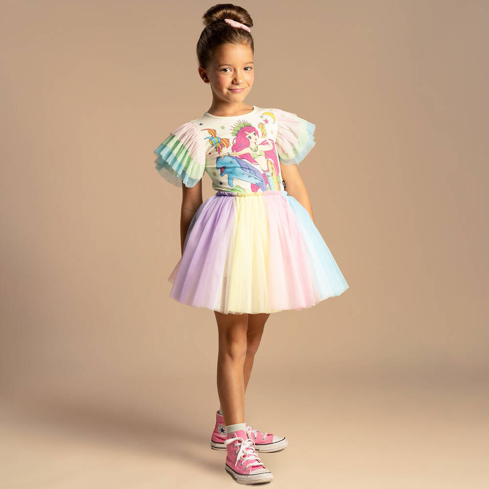 Rock Your Baby-Кремовое хлопковое платье с русалкой | Childrensalon Outlet