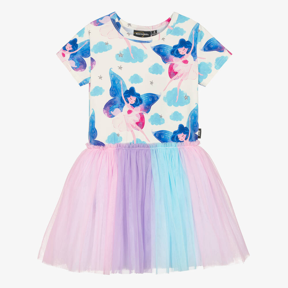 Rock Your Baby-Girls Ivory Cotton & Tulle Fairy Dress | Childrensalon Outlet