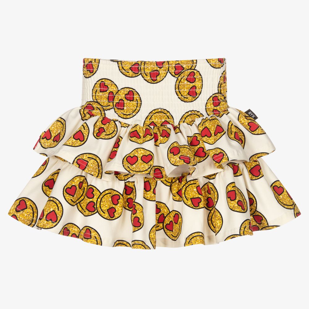 Rock Your Baby - Girls Ivory Emoji Skirt | Childrensalon
