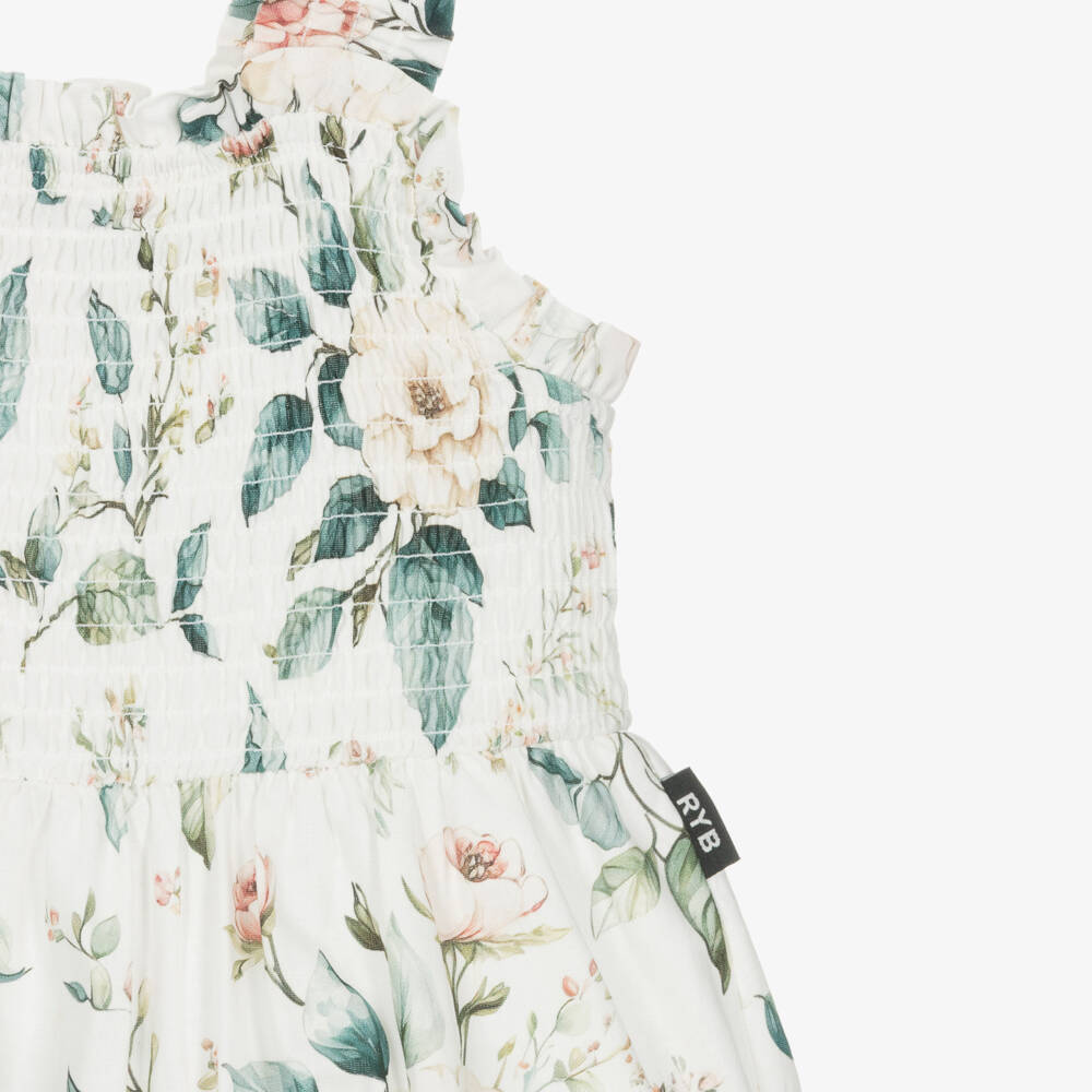 Rock Your Baby-Girls Ivory Floral Cotton Bodysuit | Childrensalon Outlet