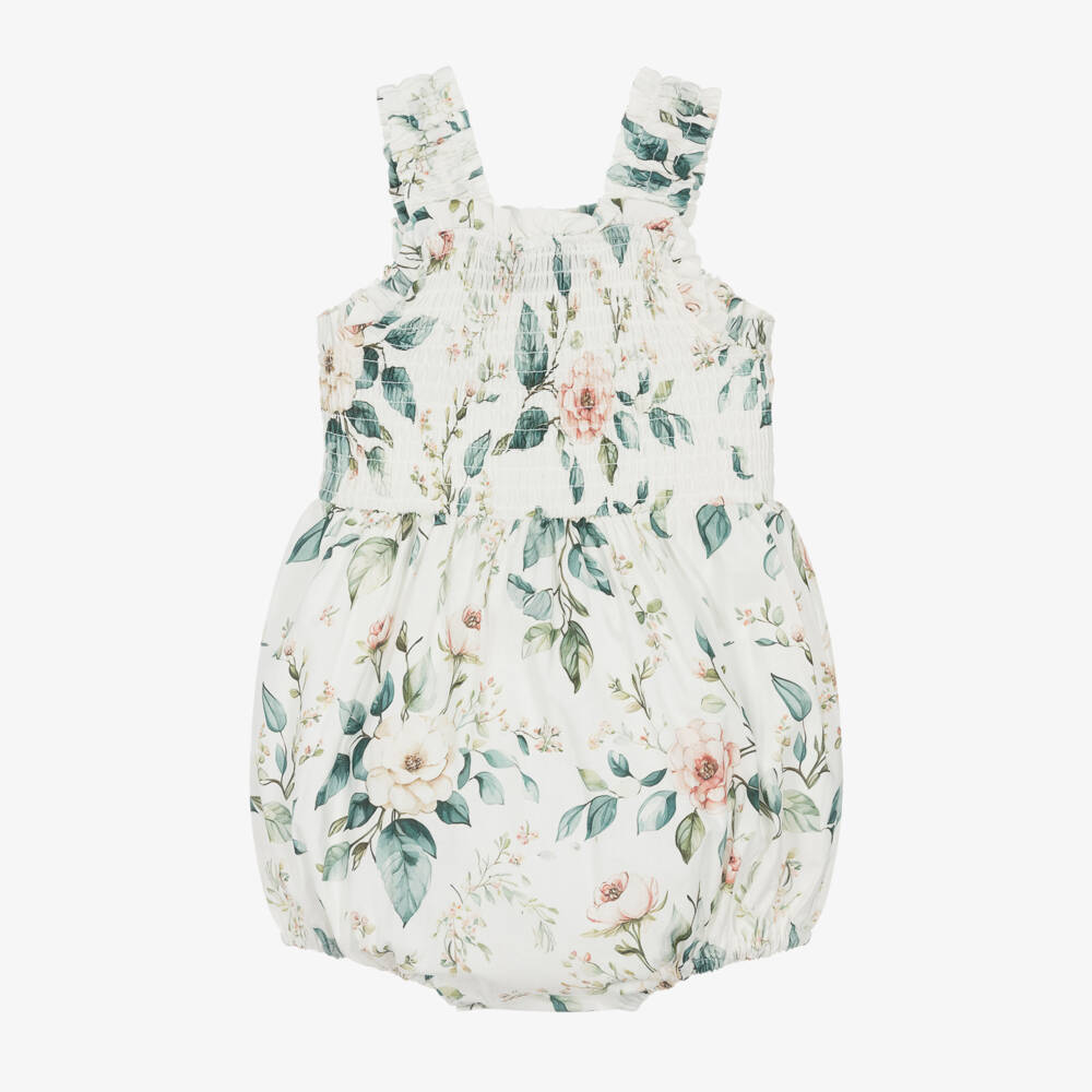 Rock Your Baby-Girls Ivory Floral Cotton Bodysuit | Childrensalon Outlet