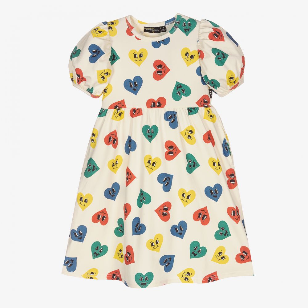 Rock Your Baby - Girls Ivory Happy Heart Dress | Childrensalon