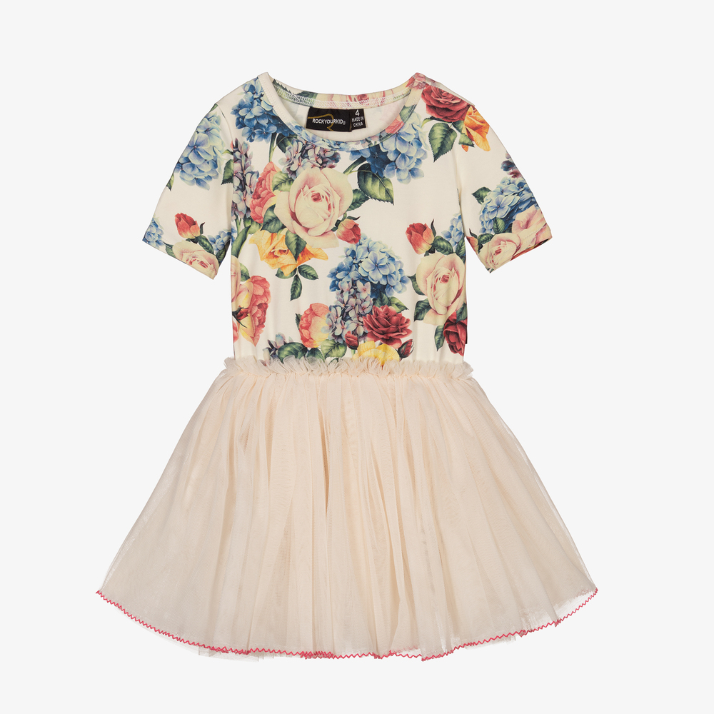 Rock Your Baby - Кремовое платье с цветами для девочек | Childrensalon