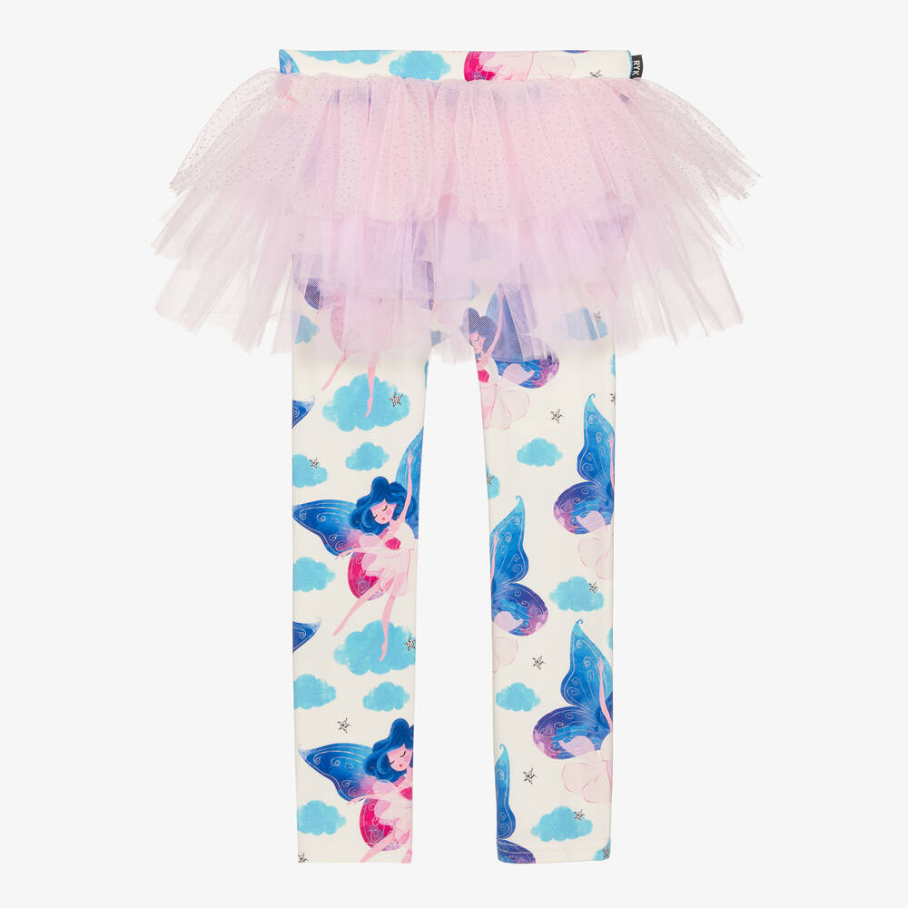 Rock Your Baby Girls Ivory Pink Cotton Tutu Leggings