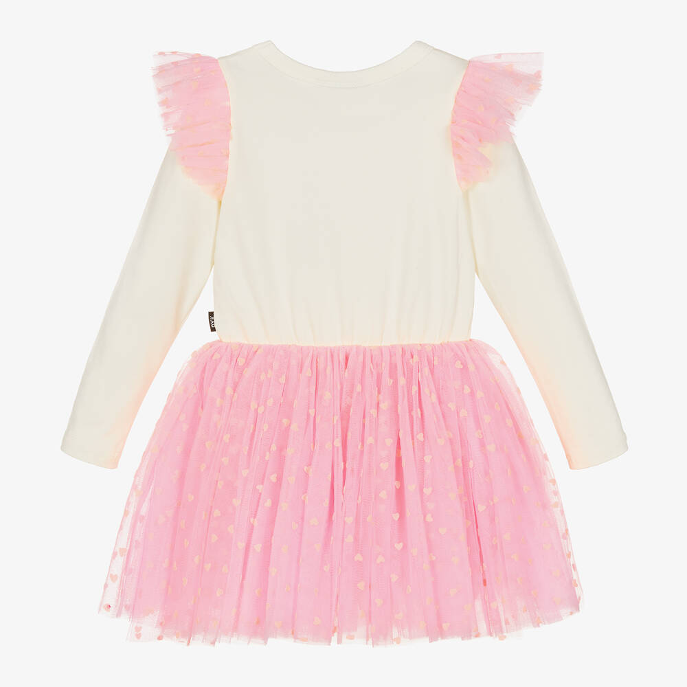 Rock Your Baby - Girls Ivory & Pink Jersey Tutu Dress