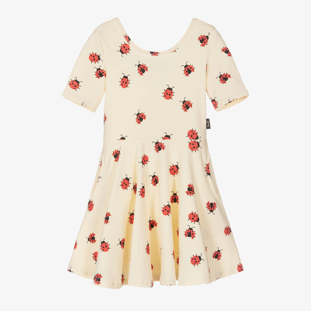 Rock Your Baby - Кремовое хлопковое платье с красными божьими коровками | Childrensalon
