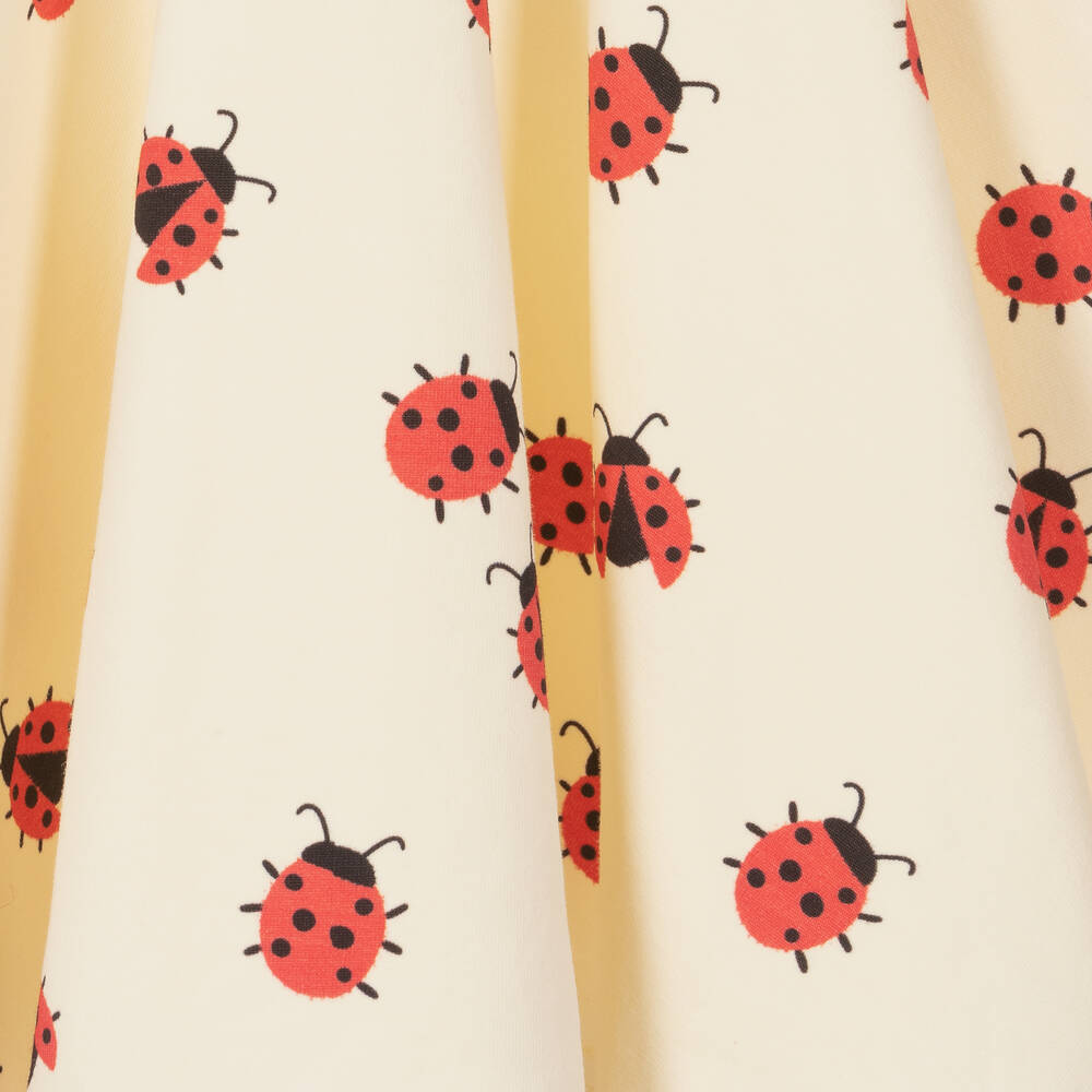 Rock Your Baby Girls Ivory Red Cotton Ladybug Dress