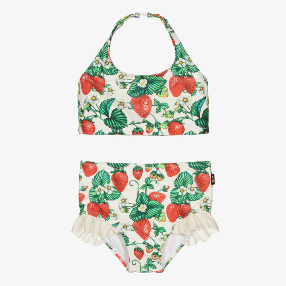 Rock Your Baby-Girls Ivory Strawberry Print Bikini | Childrensalon Outlet