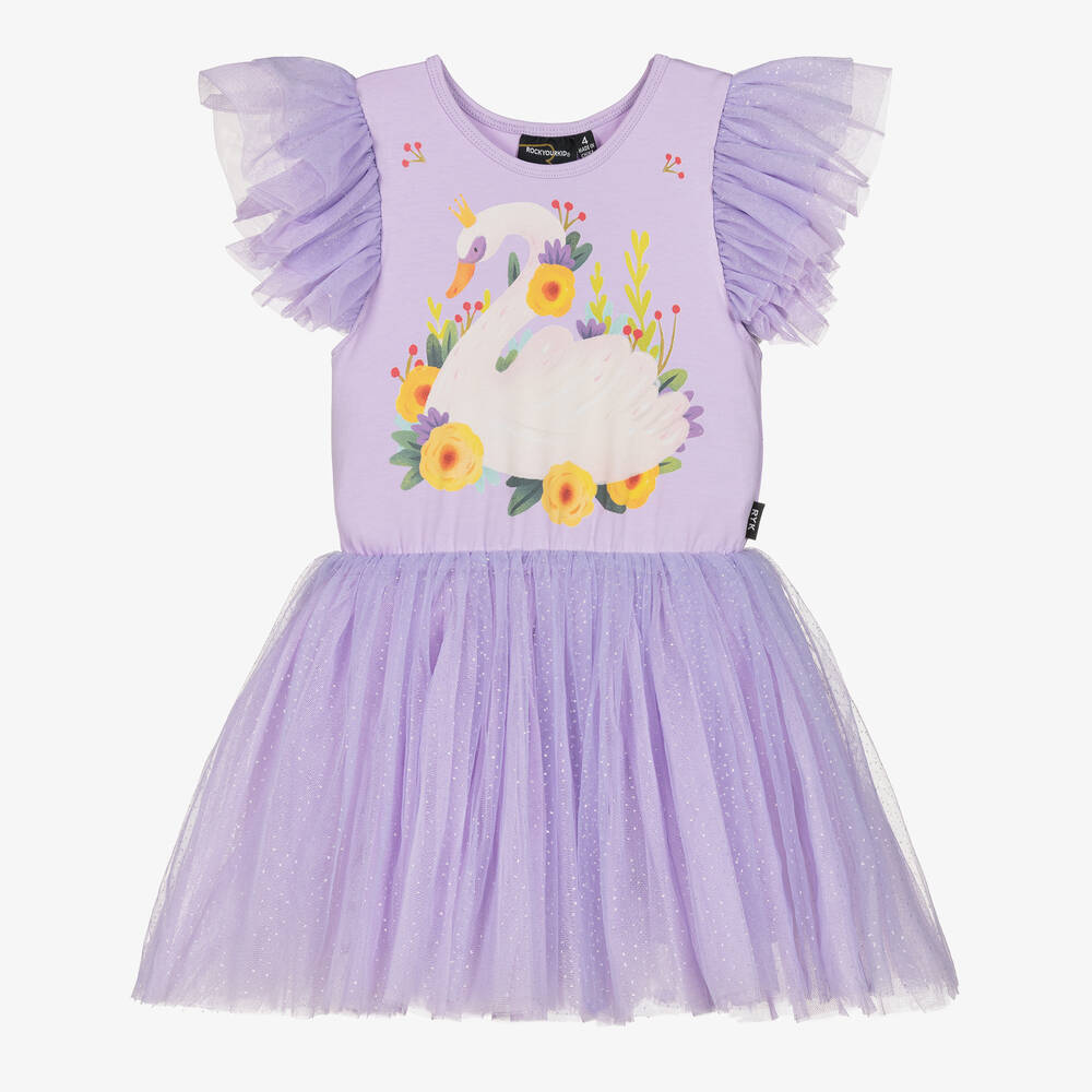 Rock Your Baby - Fliederfarbenes Baumwoll-Tüll-Kleid | Childrensalon