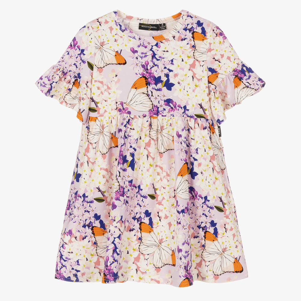 Rock Your Baby-Girls Lilac Purple Floral Dress | Childrensalon Outlet