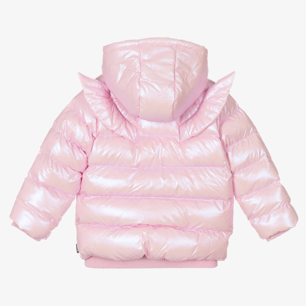 Girls pink metallic coat top